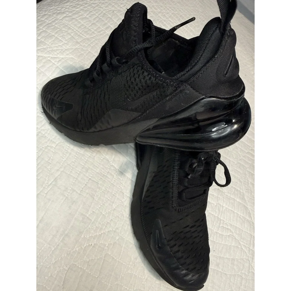 Nike Air Max 270 Sneaker Triple Black, Size 4Y, BQ5776 001